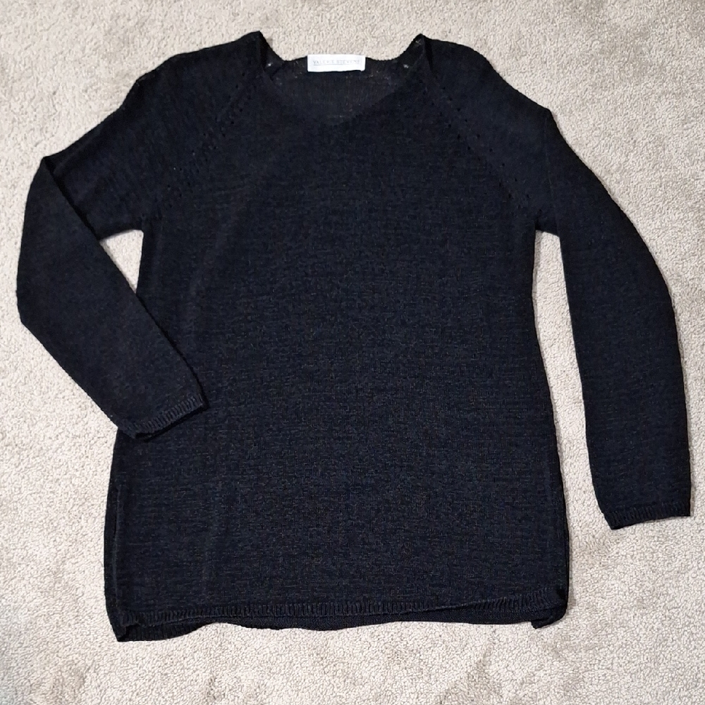 Valerie Stevens Classic Black Crew Neck Sweater